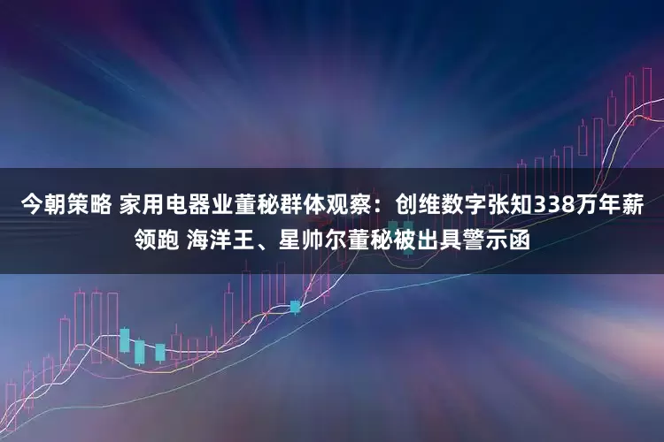 今朝策略 家用电器业董秘群体观察:创维数字张知338万年薪领跑 海洋王、星帅尔董秘被出具警示函