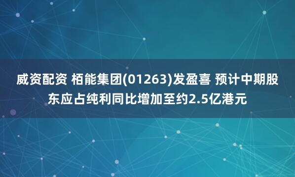 威资配资 栢能集团(01263)发盈喜 预计中期股东应占纯利同比增加至约2.5亿港元